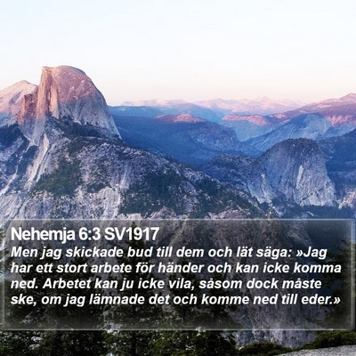 Nehemja 6:3 SV1917 Bible Verse Image