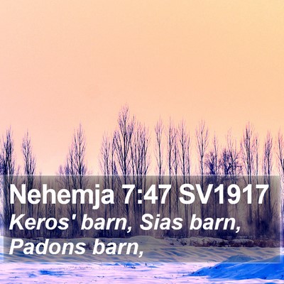 Nehemja 7:47 SV1917 Bible Verse Image