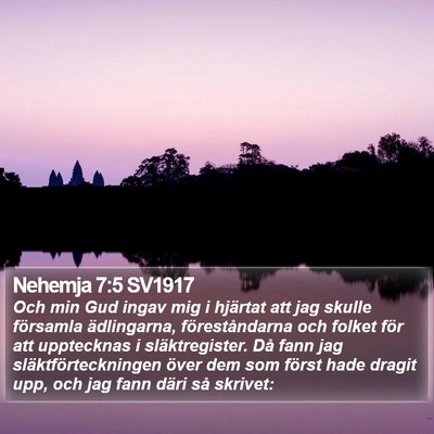 Nehemja 7:5 SV1917 Bible Verse Image