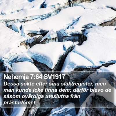 Nehemja 7:64 SV1917 Bible Verse Image