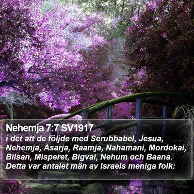 Nehemja 7:7 SV1917 Bible Verse Image