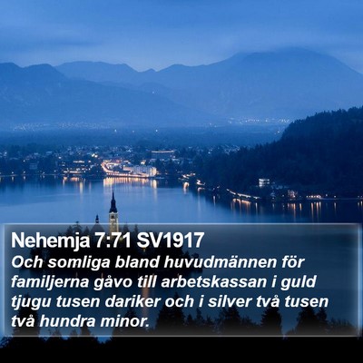 Nehemja 7:71 SV1917 Bible Verse Image