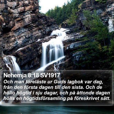 Nehemja 8:18 SV1917 Bible Verse Image