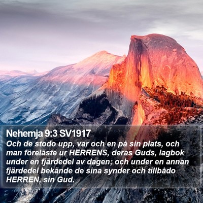 Nehemja 9:3 SV1917 Bible Verse Image