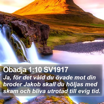Obadja 1:10 SV1917 Bible Verse Image