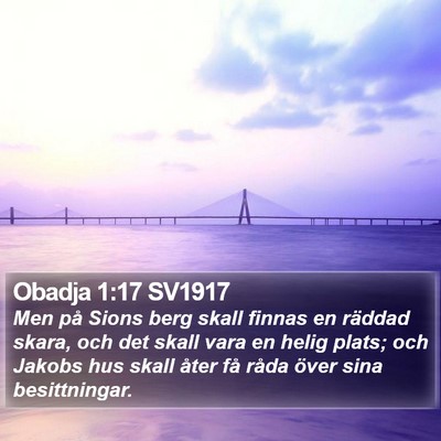 Obadja 1:17 SV1917 Bible Verse Image