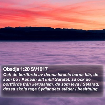 Obadja 1:20 SV1917 Bible Verse Image