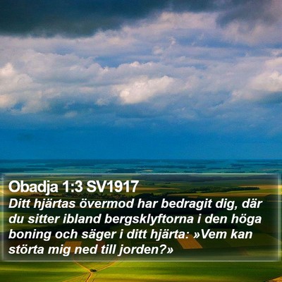 Obadja 1:3 SV1917 Bible Verse Image