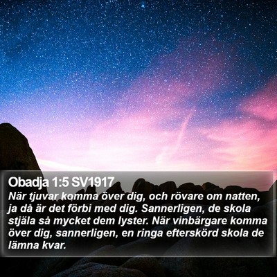 Obadja 1:5 SV1917 Bible Verse Image