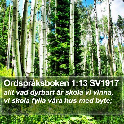 Ordspråksboken 1:13 SV1917 Bible Verse Image