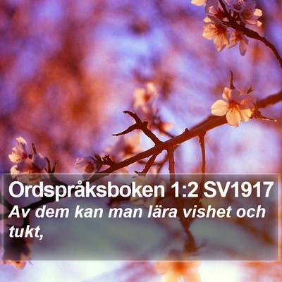Ordspråksboken 1:2 SV1917 Bible Verse Image