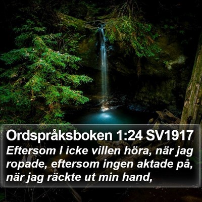 Ordspråksboken 1:24 SV1917 Bible Verse Image
