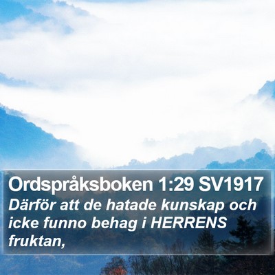 Ordspråksboken 1:29 SV1917 Bible Verse Image