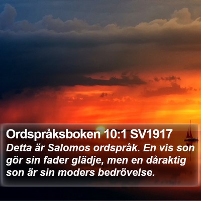 Ordspråksboken 10:1 SV1917 Bible Verse Image