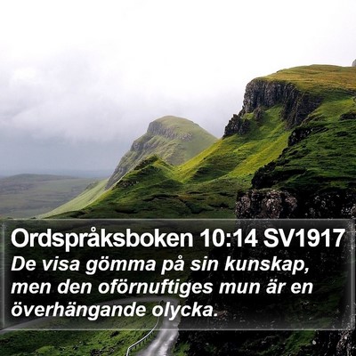 Ordspråksboken 10:14 SV1917 Bible Verse Image