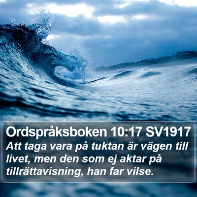 Ordspråksboken 10:17 SV1917 Bible Verse Image