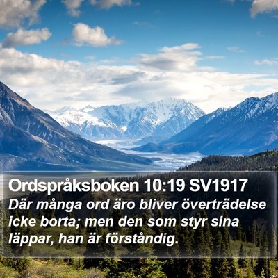 Ordspråksboken 10:19 SV1917 Bible Verse Image