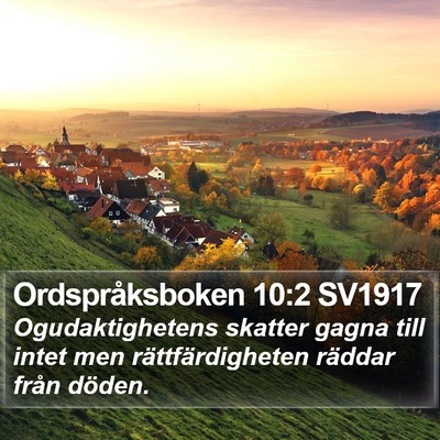 Ordspråksboken 10:2 SV1917 Bible Verse Image