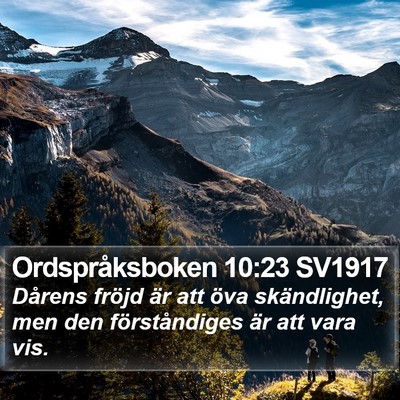 Ordspråksboken 10:23 SV1917 Bible Verse Image