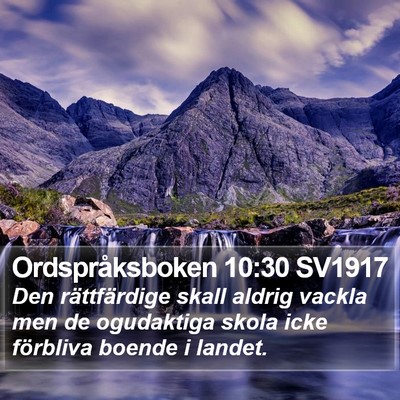 Ordspråksboken 10:30 SV1917 Bible Verse Image