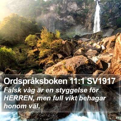 Ordspråksboken 11:1 SV1917 Bible Verse Image