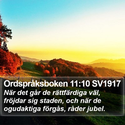 Ordspråksboken 11:10 SV1917 Bible Verse Image