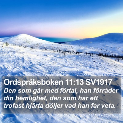 Ordspråksboken 11:13 SV1917 Bible Verse Image
