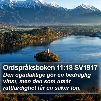 Ordspråksboken 11:18 SV1917 Bible Verse Image