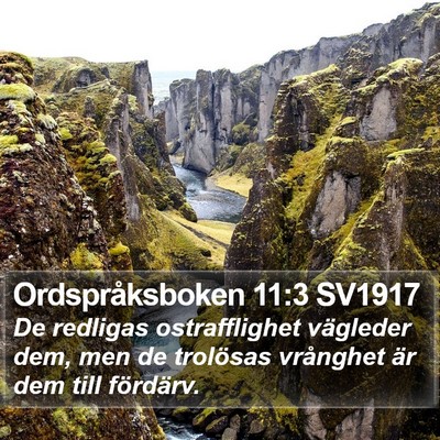 Ordspråksboken 11:3 SV1917 Bible Verse Image