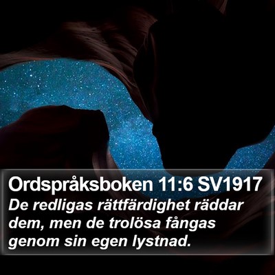 Ordspråksboken 11:6 SV1917 Bible Verse Image