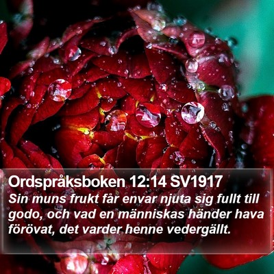 Ordspråksboken 12:14 SV1917 Bible Verse Image