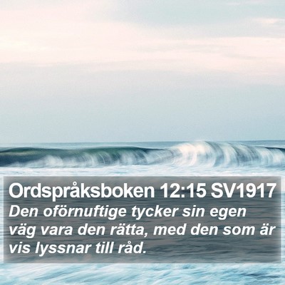 Ordspråksboken 12:15 SV1917 Bible Verse Image