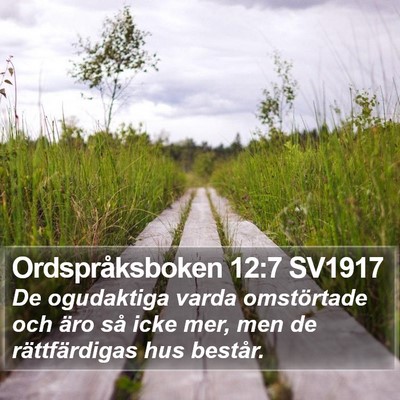 Ordspråksboken 12:7 SV1917 Bible Verse Image
