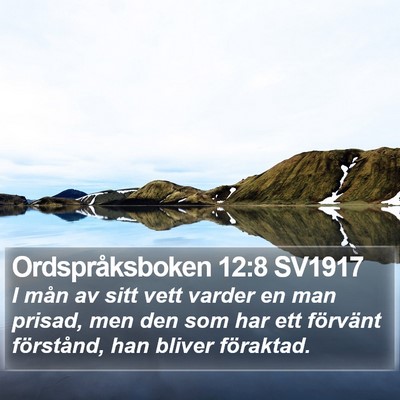 Ordspråksboken 12:8 SV1917 Bible Verse Image