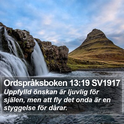 Ordspråksboken 13:19 SV1917 Bible Verse Image