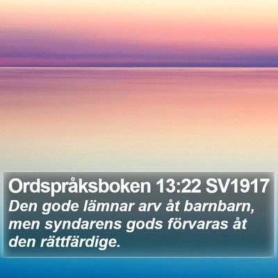 Ordspråksboken 13:22 SV1917 Bible Verse Image