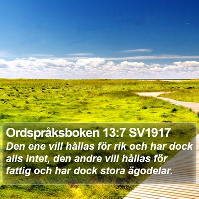 Ordspråksboken 13:7 SV1917 Bible Verse Image