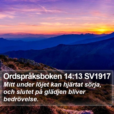 Ordspråksboken 14:13 SV1917 Bible Verse Image