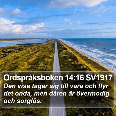Ordspråksboken 14:16 SV1917 Bible Verse Image
