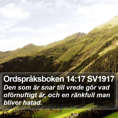 Ordspråksboken 14:17 SV1917 Bible Verse Image