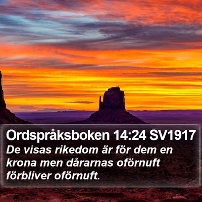 Ordspråksboken 14:24 SV1917 Bible Verse Image