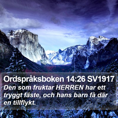 Ordspråksboken 14:26 SV1917 Bible Verse Image