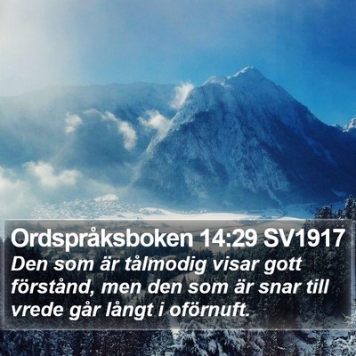Ordspråksboken 14:29 SV1917 Bible Verse Image