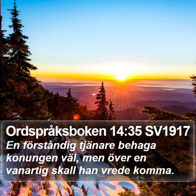 Ordspråksboken 14:35 SV1917 Bible Verse Image