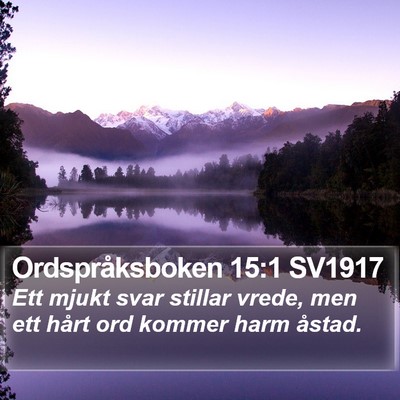 Ordspråksboken 15:1 SV1917 Bible Verse Image