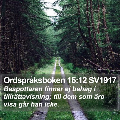 Ordspråksboken 15:12 SV1917 Bible Verse Image