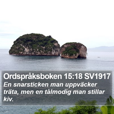 Ordspråksboken 15:18 SV1917 Bible Verse Image