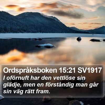 Ordspråksboken 15:21 SV1917 Bible Verse Image