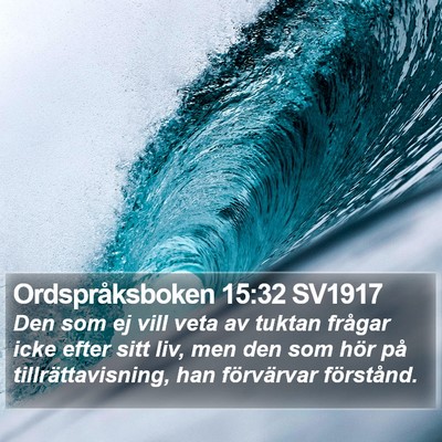 Ordspråksboken 15:32 SV1917 Bible Verse Image
