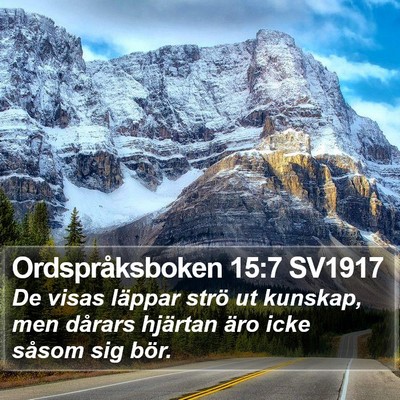Ordspråksboken 15:7 SV1917 Bible Verse Image